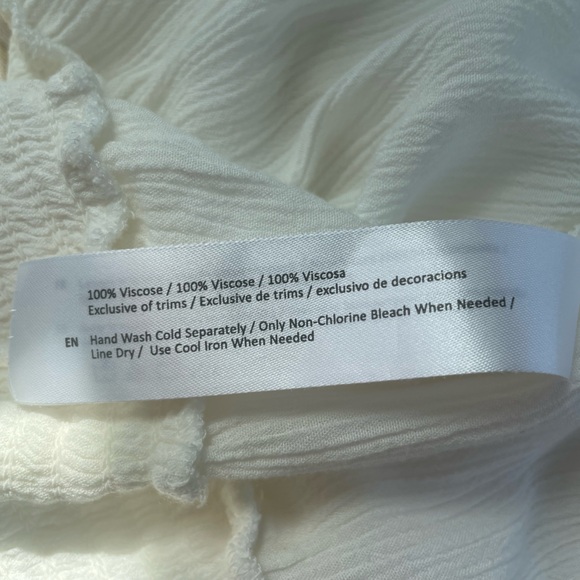 Surplus Overlay Off-White V-Neck Faux Wrap Blouse - Picture 3 of 4